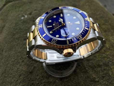 rolex submariner date blue gold